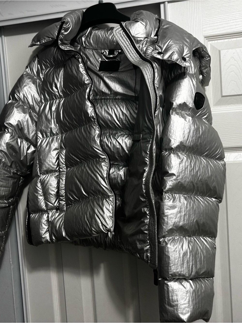 RUDSAK Metallic Silver Quilted Puffer Jacket